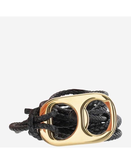 Bottega Veneta Black Intrecciato Nappa Leather Belt Lamb