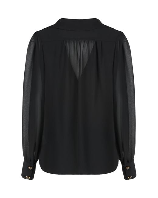 Elisabetta Franchi Black Shirt Georgette Polyester Blouses