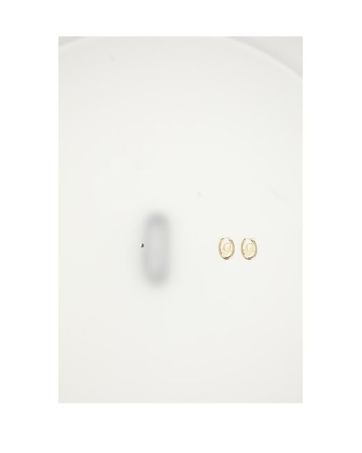 Dior White Hoop Earrings Oblique