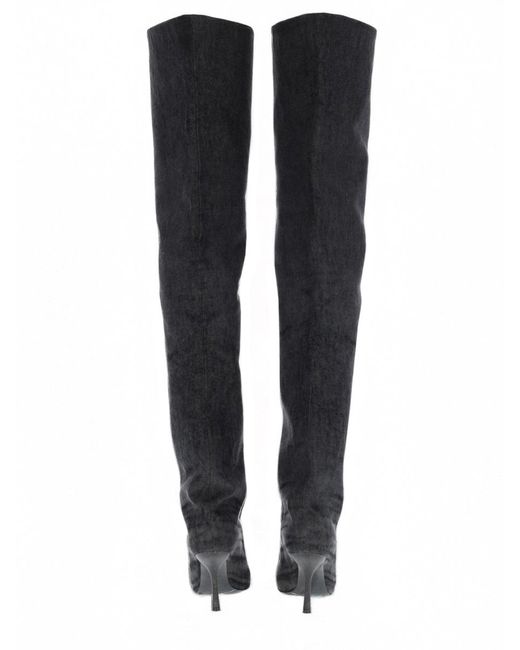DIESEL Black D-Venus 90 Boots Cotton