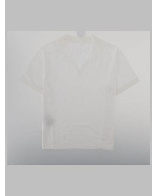 Maison Margiela Gray T-Shirt Taped V-Neck Cotton Polo Shirts for men
