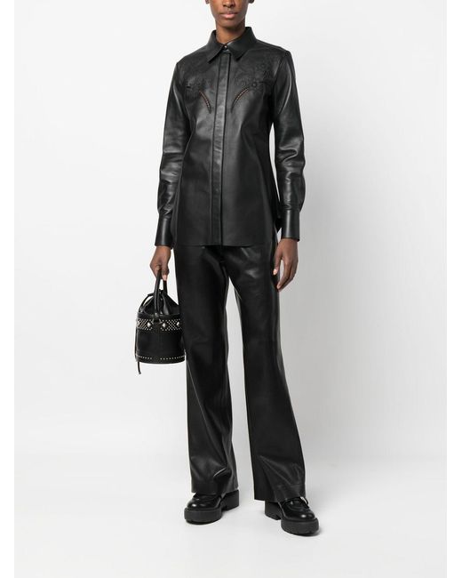 Chloé Black Leather Shirt