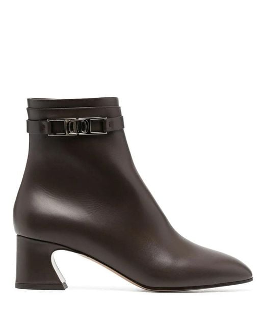 Ferragamo Brown Ferragamo Rego 55 Logo-Plaque Ankle Boots