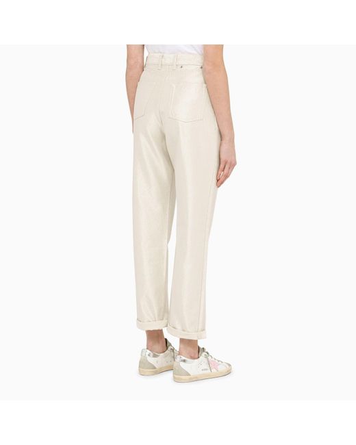 Golden Goose Deluxe Brand Natural Ivory Coated Jeans