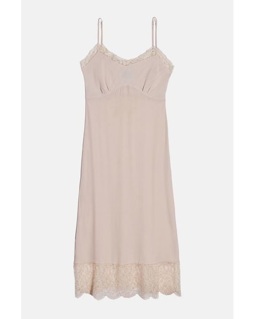 Simone Rocha Natural Lace Trim Slip Dress