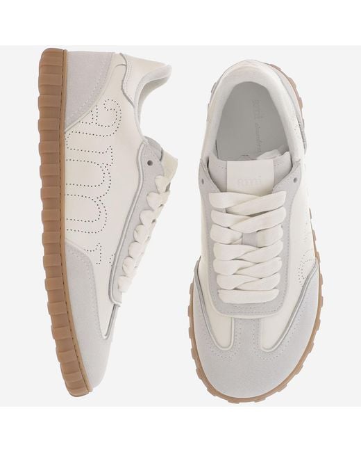 AMI White Sneakers Leather Trainers for men