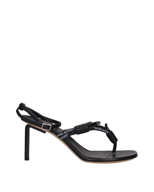 Off-White c/o Virgil Abloh Black Off Leather Flip Flops