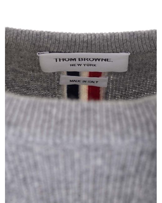 Thom Browne Gray Pique Sweater for men