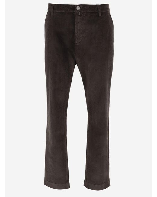 Jacob Cohen Gray Stretch Cotton Velvet Pants Trousers for men