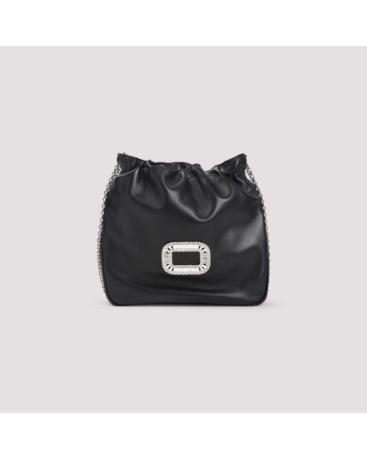 Roger Vivier Black Pilgrim Pocket Mini Clutch