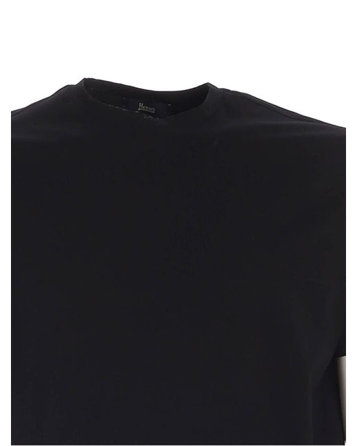 Herno Black T-shirt for men