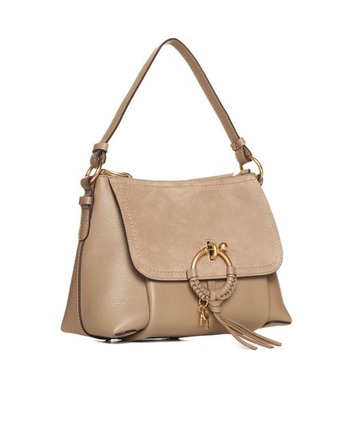 See By Chloé Natural Joan Small Leather And Suede Bag