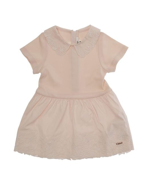 Chloé Natural Dress Cotton Embroidered