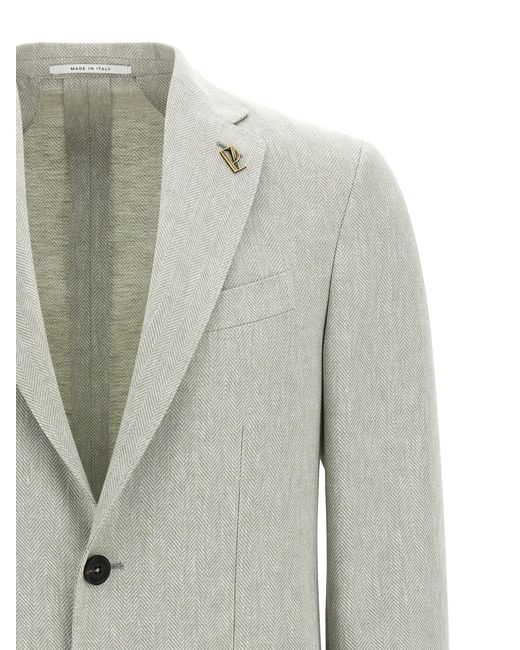 Pal Zileri Gray Brera Blazer Linen for men