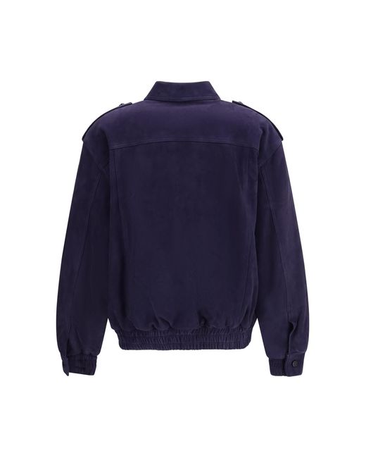 Blazé Milano Blue Viva Charlie Suede Bomber Jacket Lamb Ovis Aries