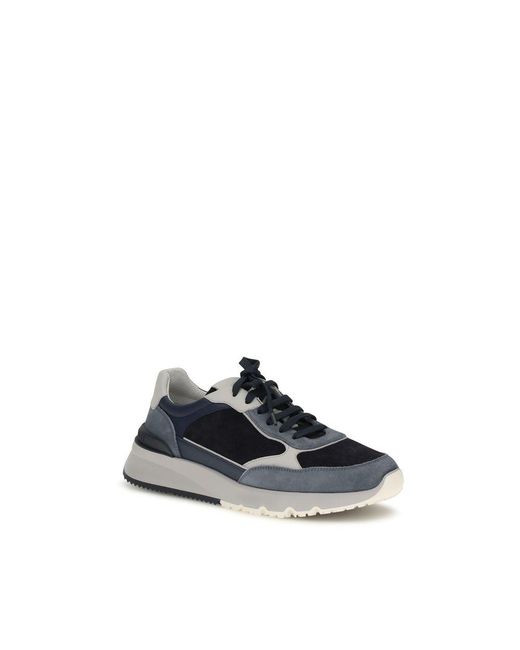 Brunello Cucinelli Blue Calf Leather Bos Taurus Athletic Sneakers for men