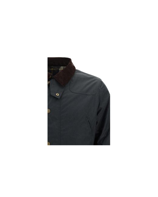 Barbour Black Wax Jacket Reelin Cotton for men
