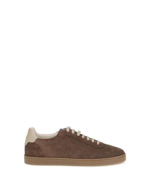 Brunello Cucinelli Brown Suede Sneakers for men