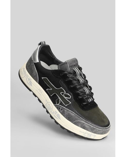 Premiata Black Nous Sneakers for men