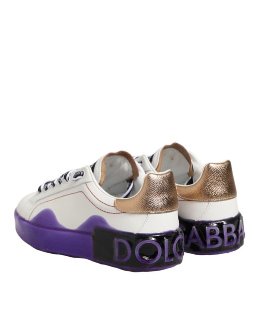 Dolce & Gabbana White Leather Low Top Sneaker Shoes 100Lf
