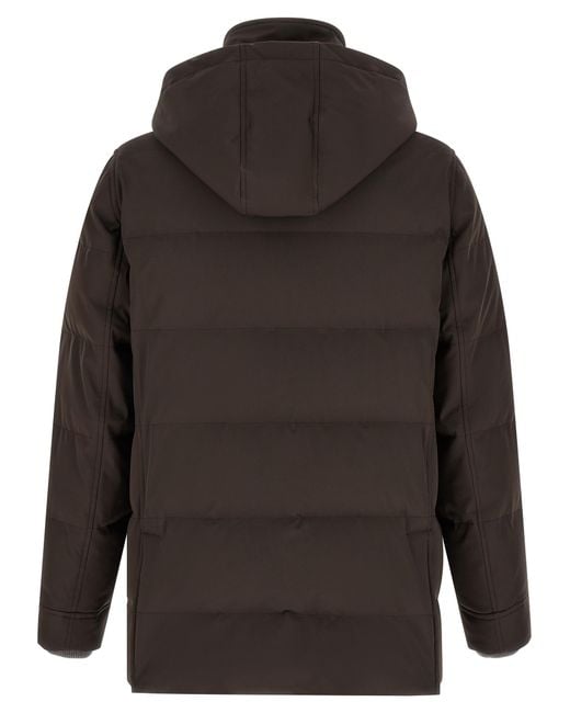 Brunello Cucinelli Black Polyamide Parka Clothing for men