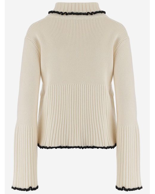 Jil Sander Natural Wool Blend Sweater Virgin Viscose Polyamide
