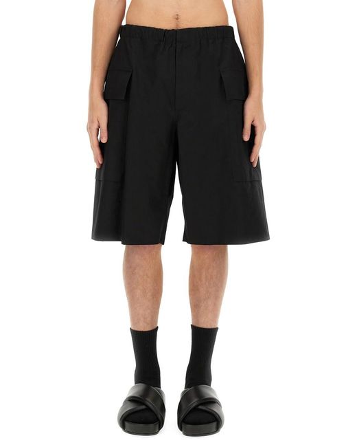 Jil Sander Black Organic Cotton Shorts for men