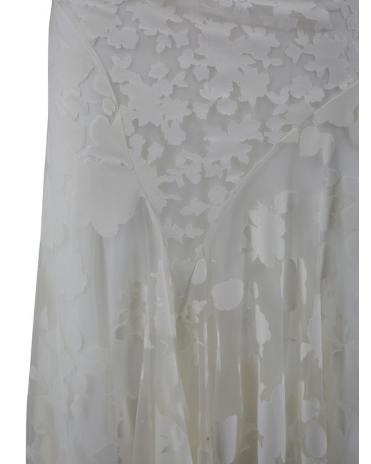 Philosophy Di Lorenzo Serafini White Floral-Appliqué Asymmetric Maxi Dress