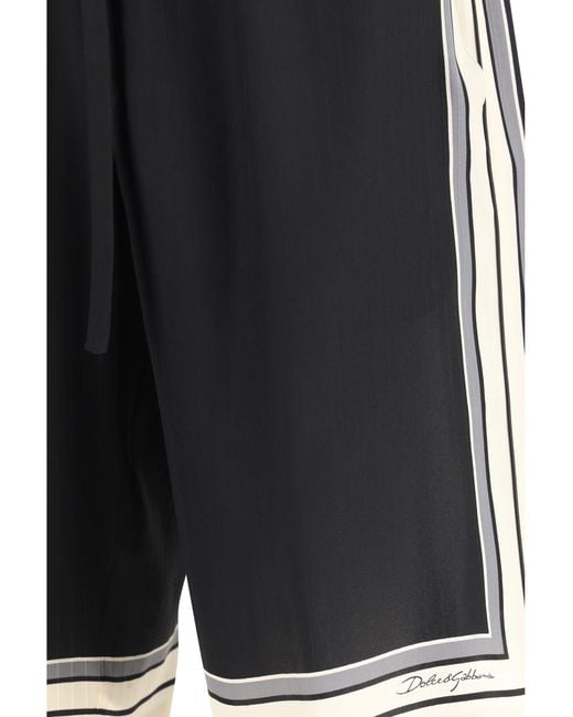 Dolce & Gabbana Black Drawstring Shorts Silk Bermuda for men