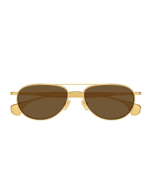 Bottega Veneta Brown Bv1419S Linea Signature Icons Metallo Sunglasses