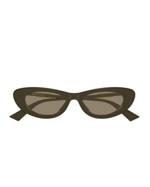 Bottega Veneta Green Bv1447S Linea Ribbon Acetato Riciclato Sunglasses