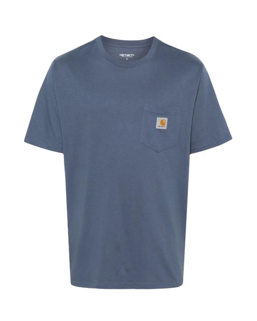 Carhartt Blue Ss Pocket Tshirt for men