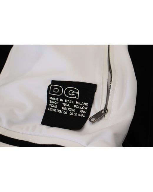 Dolce & Gabbana Black Polyester Hooded Full Zip Jacket Clothing for men