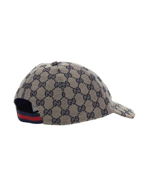 Gucci Gray Boys' Motif Cotton Canvas Cap for men