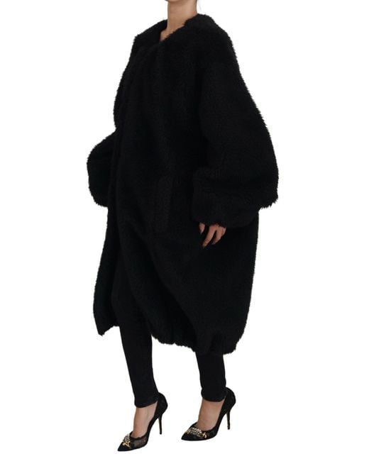 Dolce & Gabbana Black Elegant Cashmere Blend Overcoat Jacket