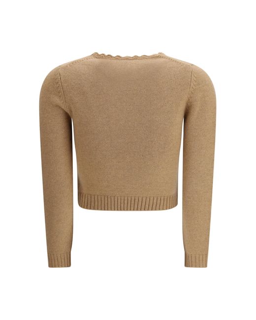 Chloé Natural Sweater With Logo Wool