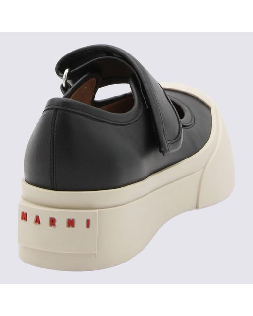 Marni Black Leather Mary Jane Pablo Sneakers