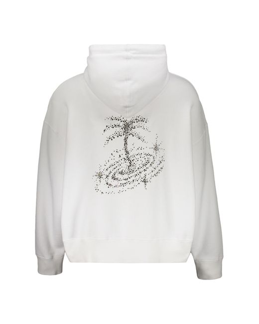 Palm Angels White Hooded Sweatshirt for men