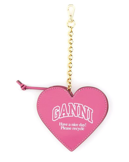 Ganni Pink "funny Heart" Coin Purse