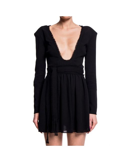 Saint Laurent Black Long Sleeves Dress