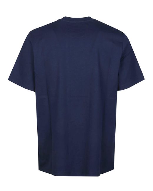 MSGM Blue Logo Print T-Shirt for men