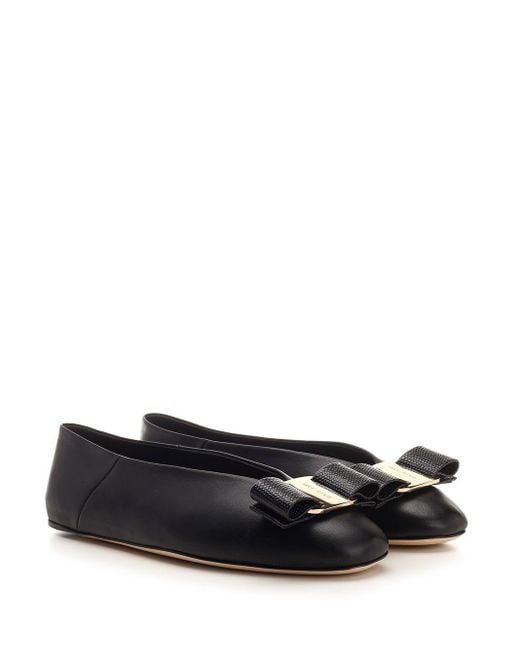 Ferragamo Black Vara Bow Ballerina