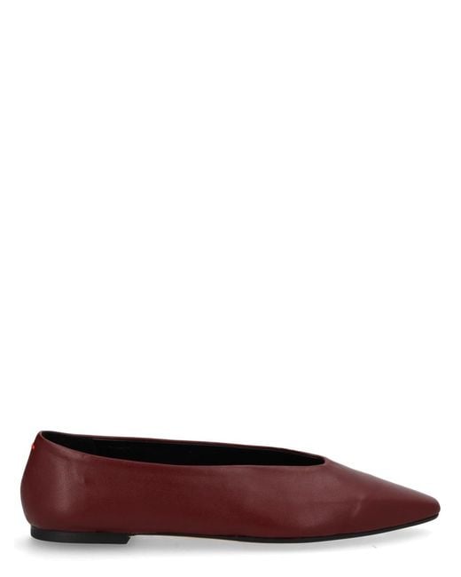 Aeyde Red Ballerina Betty Nappa Leather Shoe