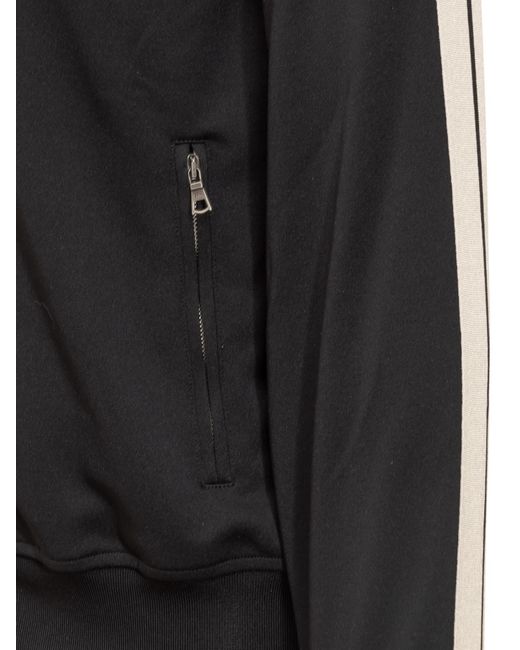 Palm Angels Black Track Sweatshirt With Zip for men