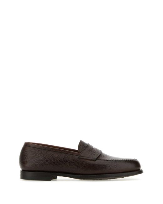Crockett & Jones Dark Leather Boston Loafers for Men | Lyst