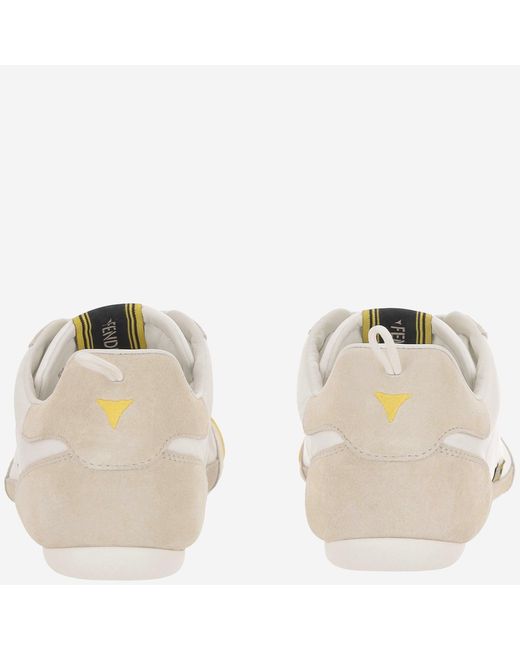 Fendi Metallic Sneakers Suede And Fabric Polyamide Trainers for men