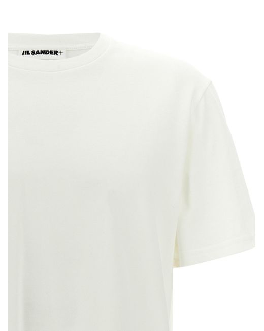 Jil Sander White Logo Patch T-Shirt for men