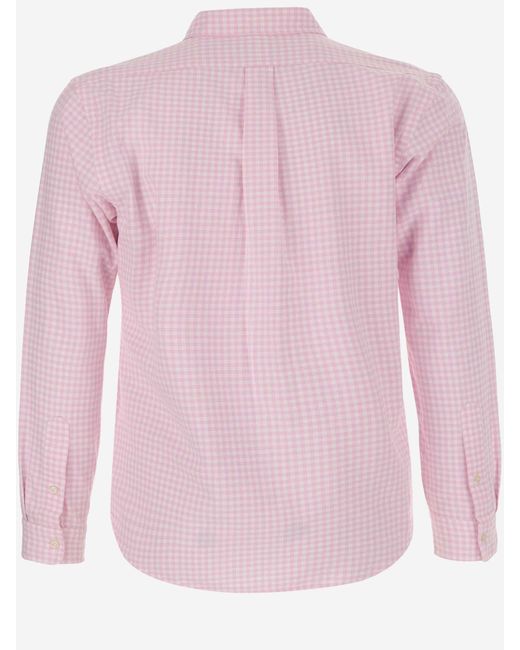 Ralph Lauren Pink Cotton Shirt With Vichy Pattern for men