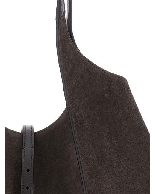 Tod's Black Shoulder Bag Suede Calf Leather