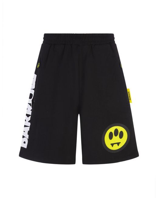 Barrow Blue Bermuda Shorts With Contrast Lettering Logo